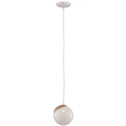 Hängeleuchte Sfera 1-flammig Glas/Holz hell