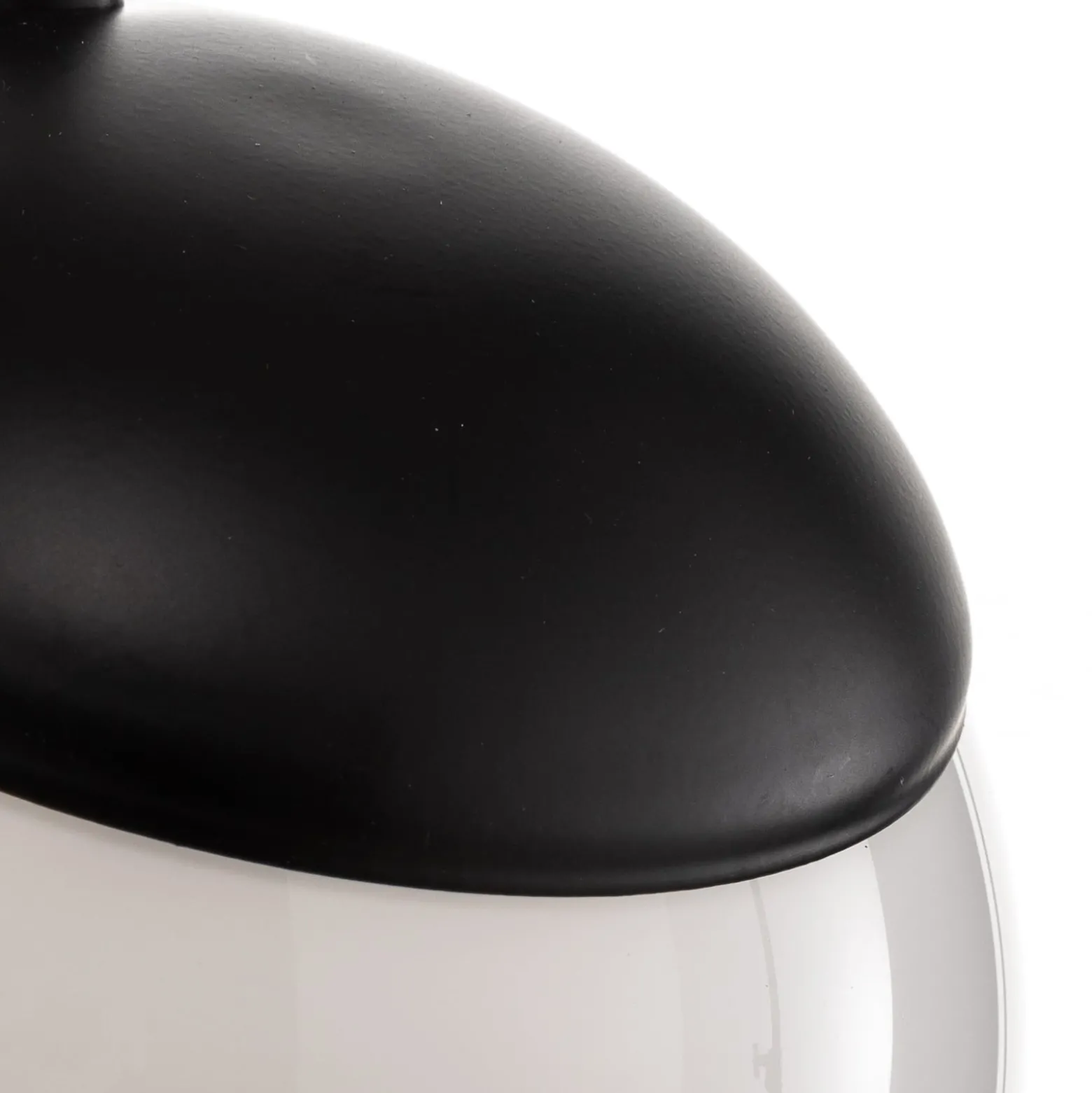 Hängeleuchte Sfera, 1-flammig, Glas, Metall, schwarz