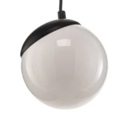 Hängeleuchte Sfera, 1-flammig, Glas, Metall, schwarz