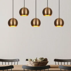 Hängeleuchte Sivani MR-1000, gold antik, Eisen, 5-flammig