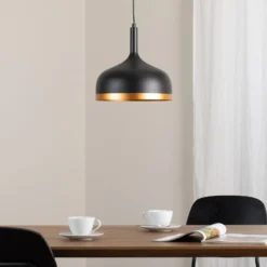 Hängeleuchte Sivani MR-826, schwarz/gold, Metall, Ø 30 cm