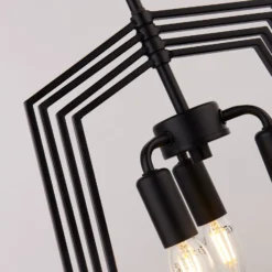 Hängeleuchte Slinky, dreiflammig, schwarz, Ø 35 cm