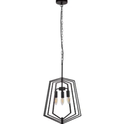 Hängeleuchte Slinky, dreiflammig, schwarz, Ø 35 cm