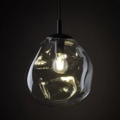 Hängeleuchte Sol Mini, Glas, Ø 25 cm, schwarz/klar