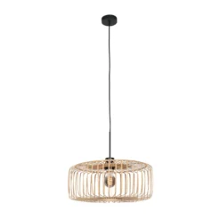 Hängeleuchte Sparkled Light, schwarz/Bambus natur, Ø 40 cm