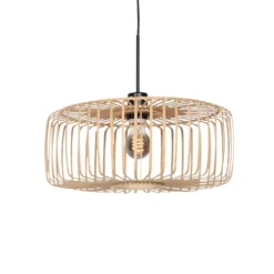 Hängeleuchte Sparkled Light, schwarz/Bambus natur, Ø 40 cm