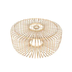 Hängeleuchte Sparkled Light, schwarz/Bambus natur, Ø 40 cm
