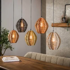 Hängeleuchte Spoelamp, multicolor, Metall, 5-flammig, E27