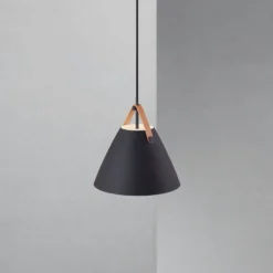 Hängeleuchte Strap in Schwarz, Ø 27 cm
