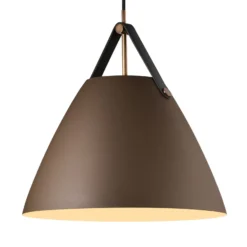 Hängeleuchte Strap mit Metallschirm beige, 36 cm