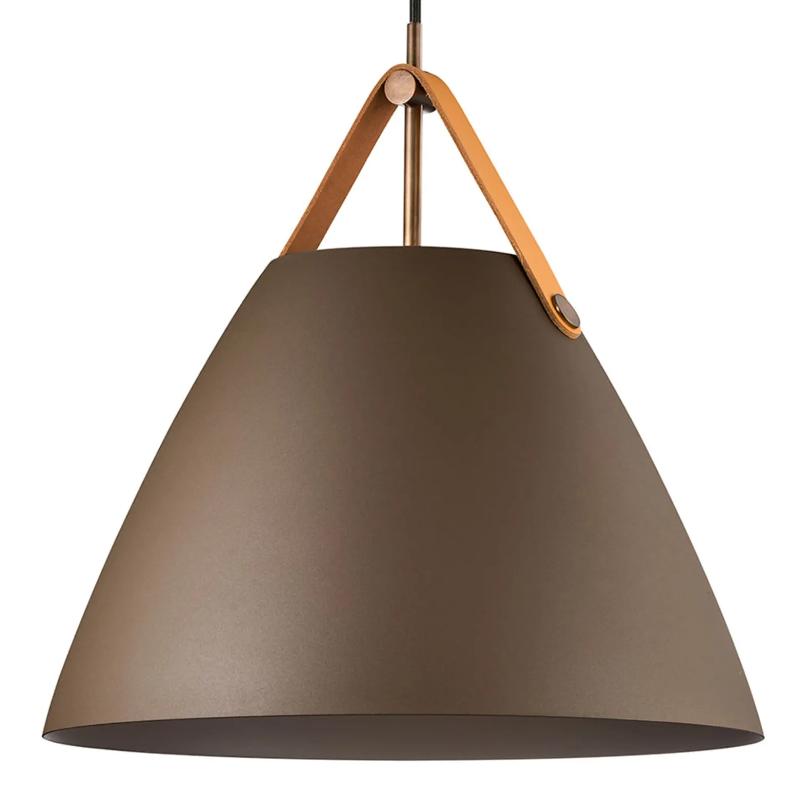 Hängeleuchte Strap mit Metallschirm beige, 36 cm