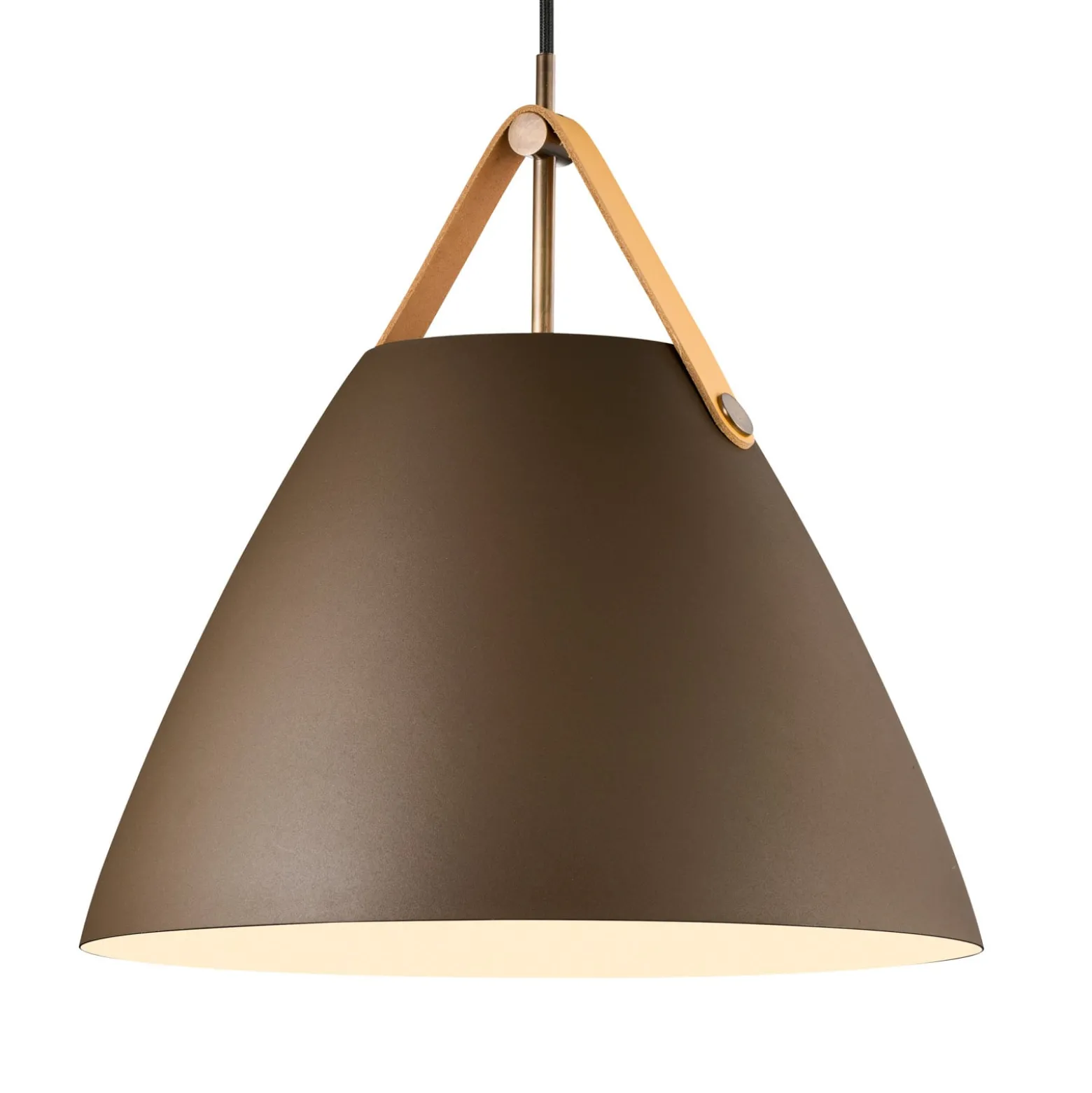 Hängeleuchte Strap mit Metallschirm beige, 36 cm