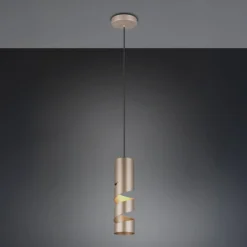 Hängeleuchte Stream, braun, Ø 8 cm, Metall, GU10