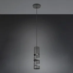 Hängeleuchte Stream, schwarz, Ø 8 cm, Metall, GU10