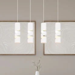Hängeleuchte Stream, weiß, Länge 80 cm 4-flammig Metall GU10