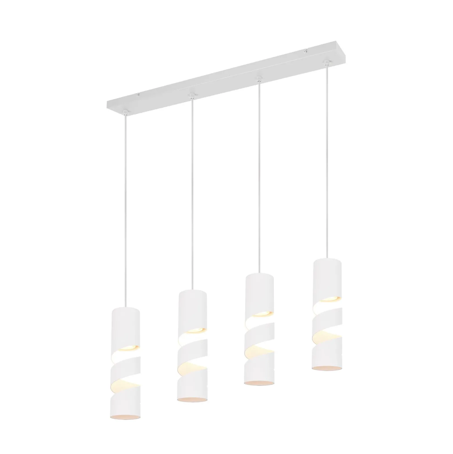 Hängeleuchte Stream, weiß, Länge 80 cm 4-flammig Metall GU10