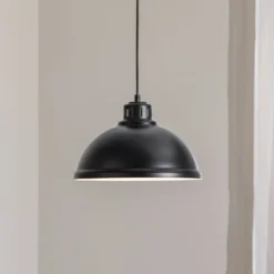 Hängeleuchte Sven big, 1-flammig, schwarz, Stahl, E27