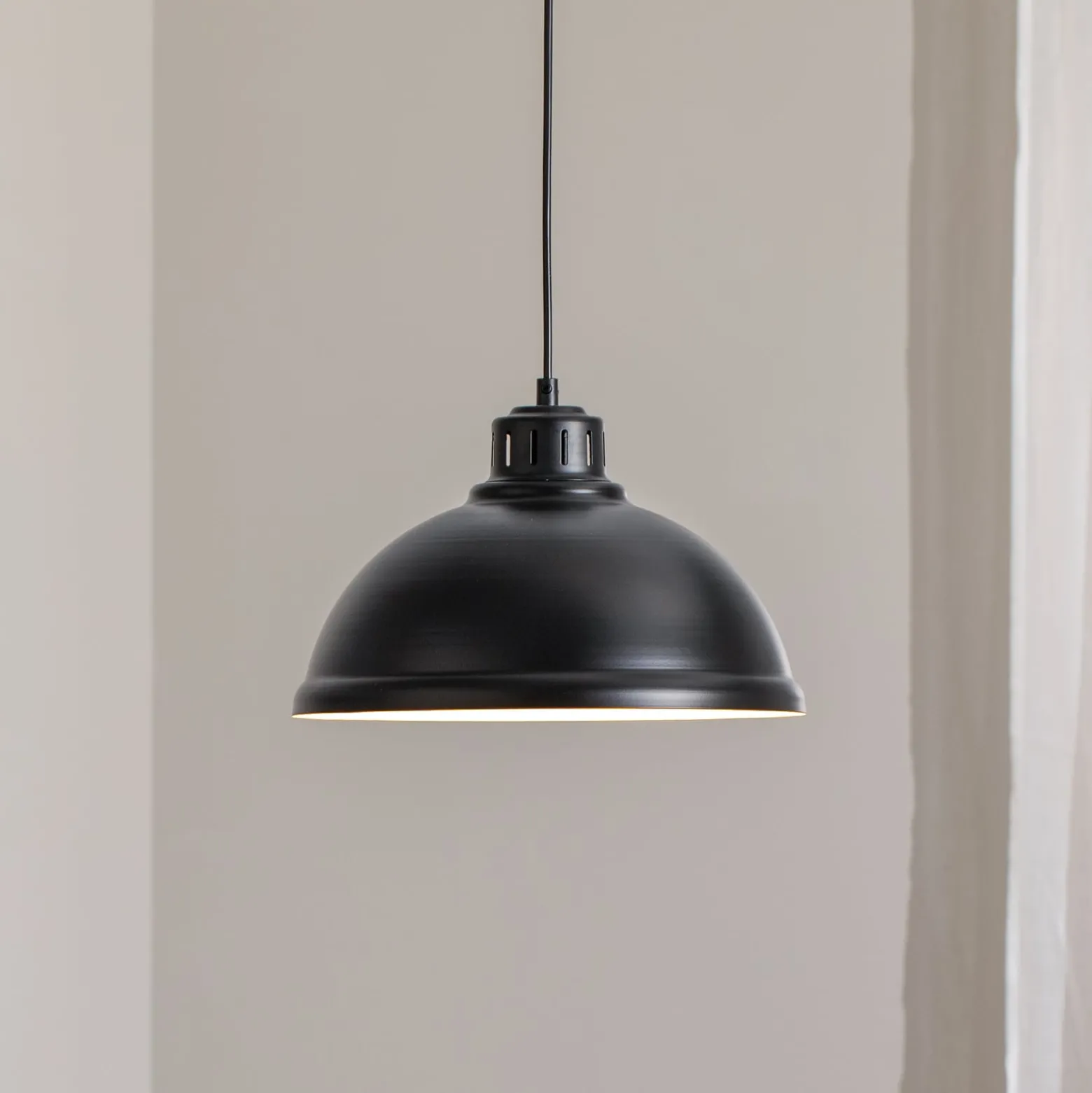 Hängeleuchte Sven big, 1-flammig, schwarz, Stahl, E27