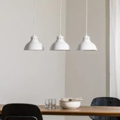 Hängeleuchte Sven, dreiflammig, weiß, Stahl, E27