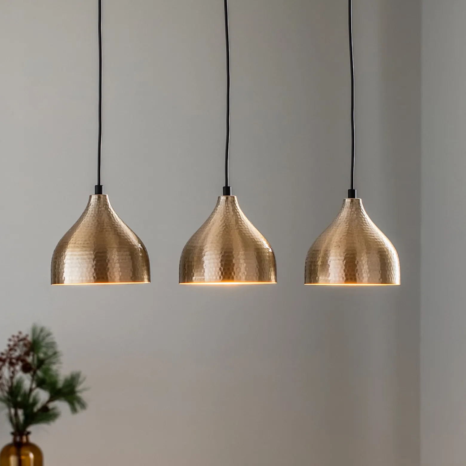 Hängeleuchte Tattoo 6212 3-flammig linear gold