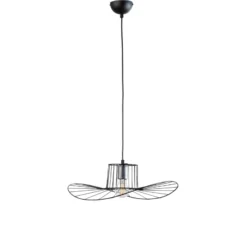 Hängeleuchte Tel, schwarz, Ø 50 cm, Metall