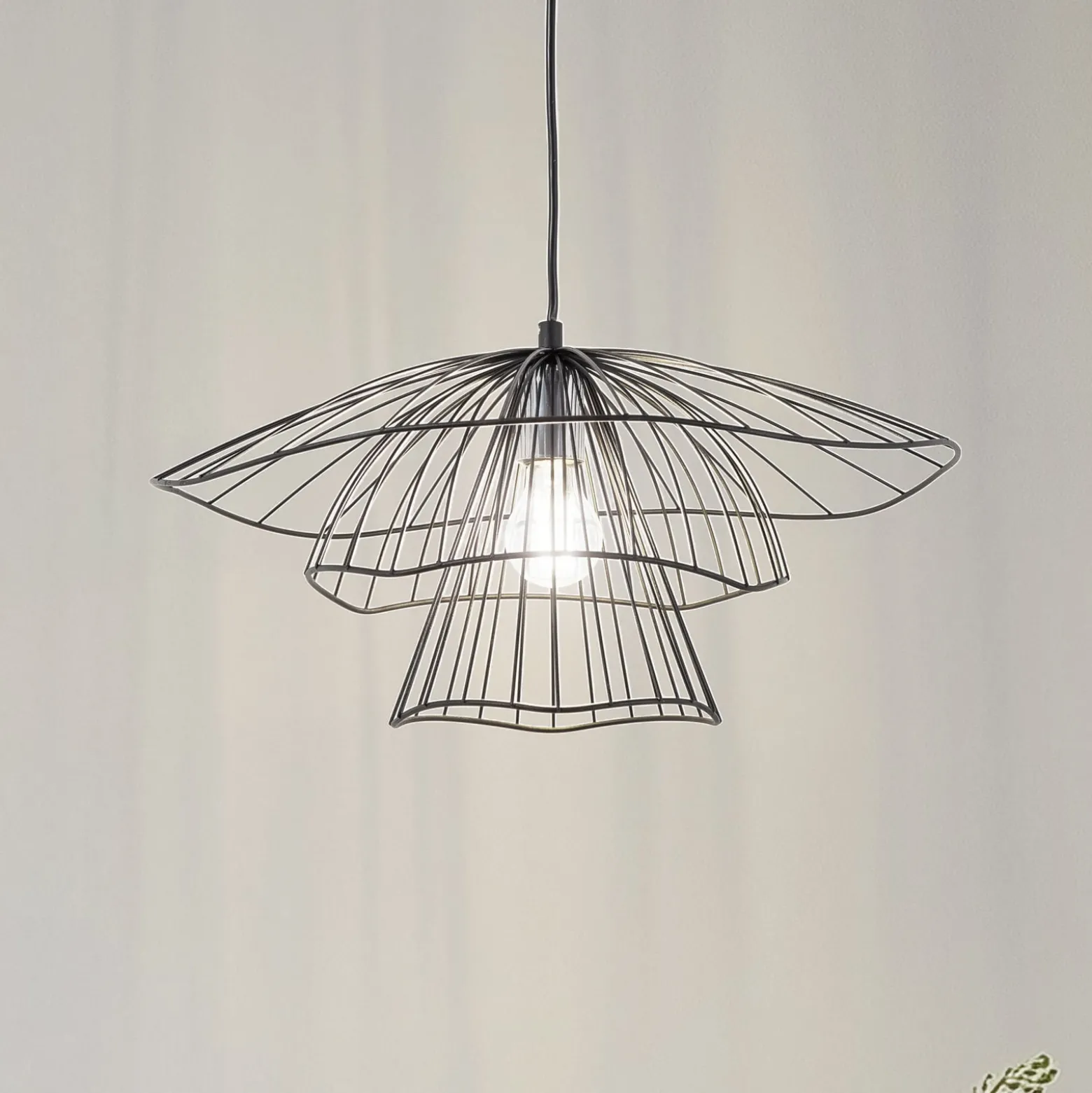 Hängeleuchte Tel 6504, schwarz, Eisen, Ø 50 cm