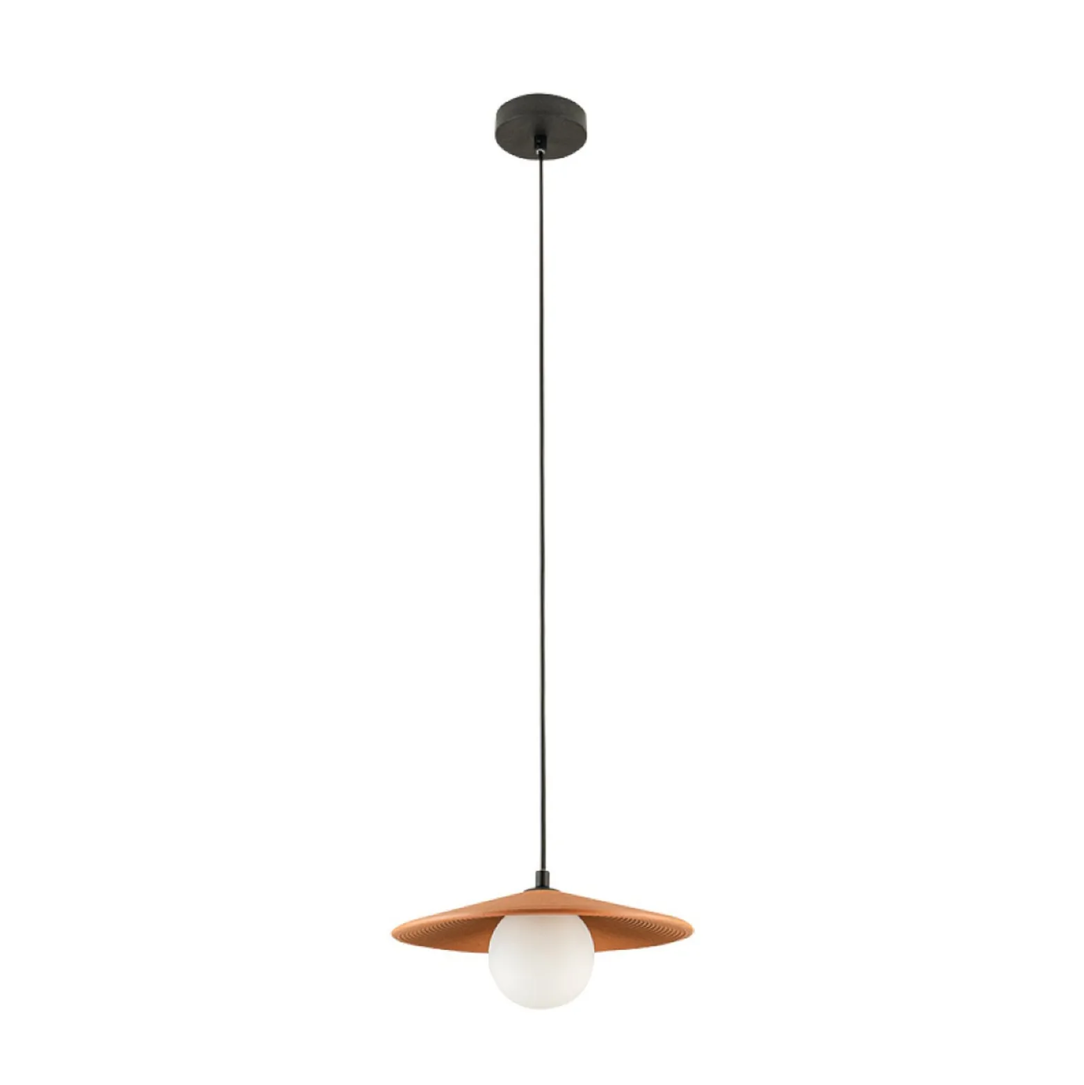 Hängeleuchte 2598, terrakotta, Ø 29 cm, Ton/Glas, G9