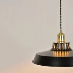 Hängeleuchte Thelma, schwarz matt, Ø 38 cm, Metall
