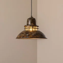 Hängeleuchte Tibet, antikbraun, Ø 34 cm, Metall, E27