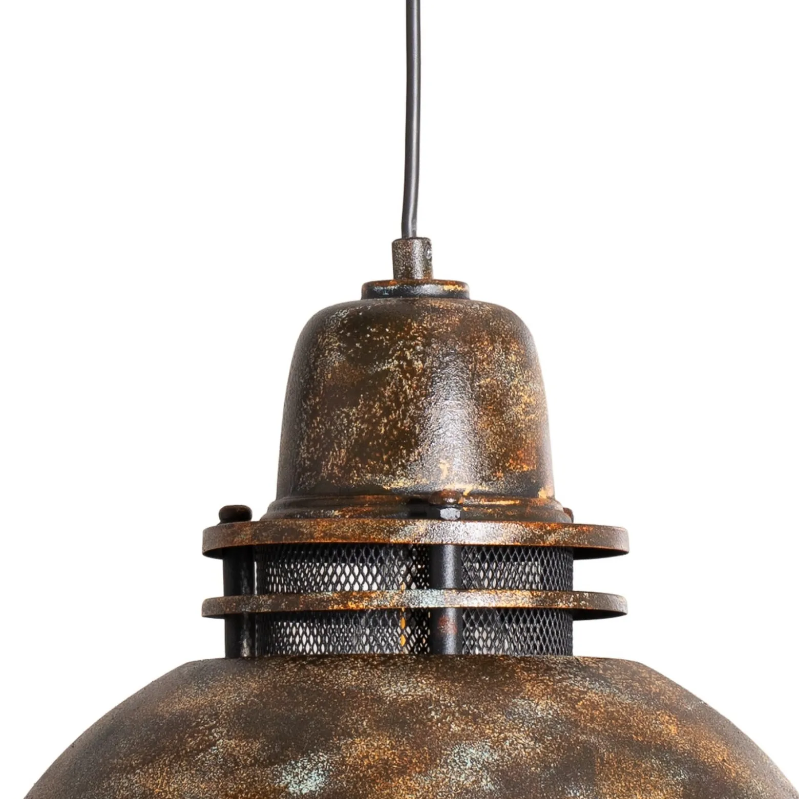 Hängeleuchte Tibet, antikbraun, Ø 34 cm, Metall, E27