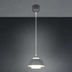 Hängeleuchte Tilos, anthrazit, Ø 23 cm, Metall/Glas, E27