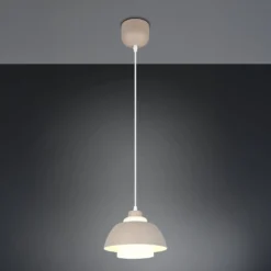Hängeleuchte Tilos, beige, Ø 23 cm, Metall/Glas, E27