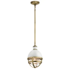 Hängeleuchte Tollis, messing/weiß, 1-flg, Ø 20,4cm
