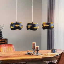 Hängeleuchte Tornado, dreiflammig, schwarz