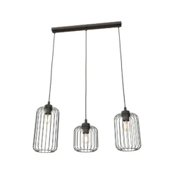 Hängeleuchte Vander, 3-flammig, 60 cm, schwarz, Metall, E27