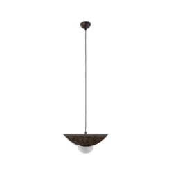 Hängeleuchte Vatoz, 1-flammig, schwarz, Ø 40 cm, Metall/Glas