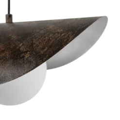 Hängeleuchte Vatoz, 1-flammig, schwarz, Ø 40 cm, Metall/Glas