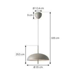 Hängeleuchte Versale, braun, Ø 35 cm, Metall, 2 x E27