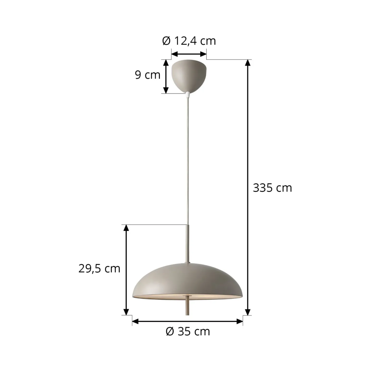 Hängeleuchte Versale, braun, Ø 35 cm, Metall, 2 x E27