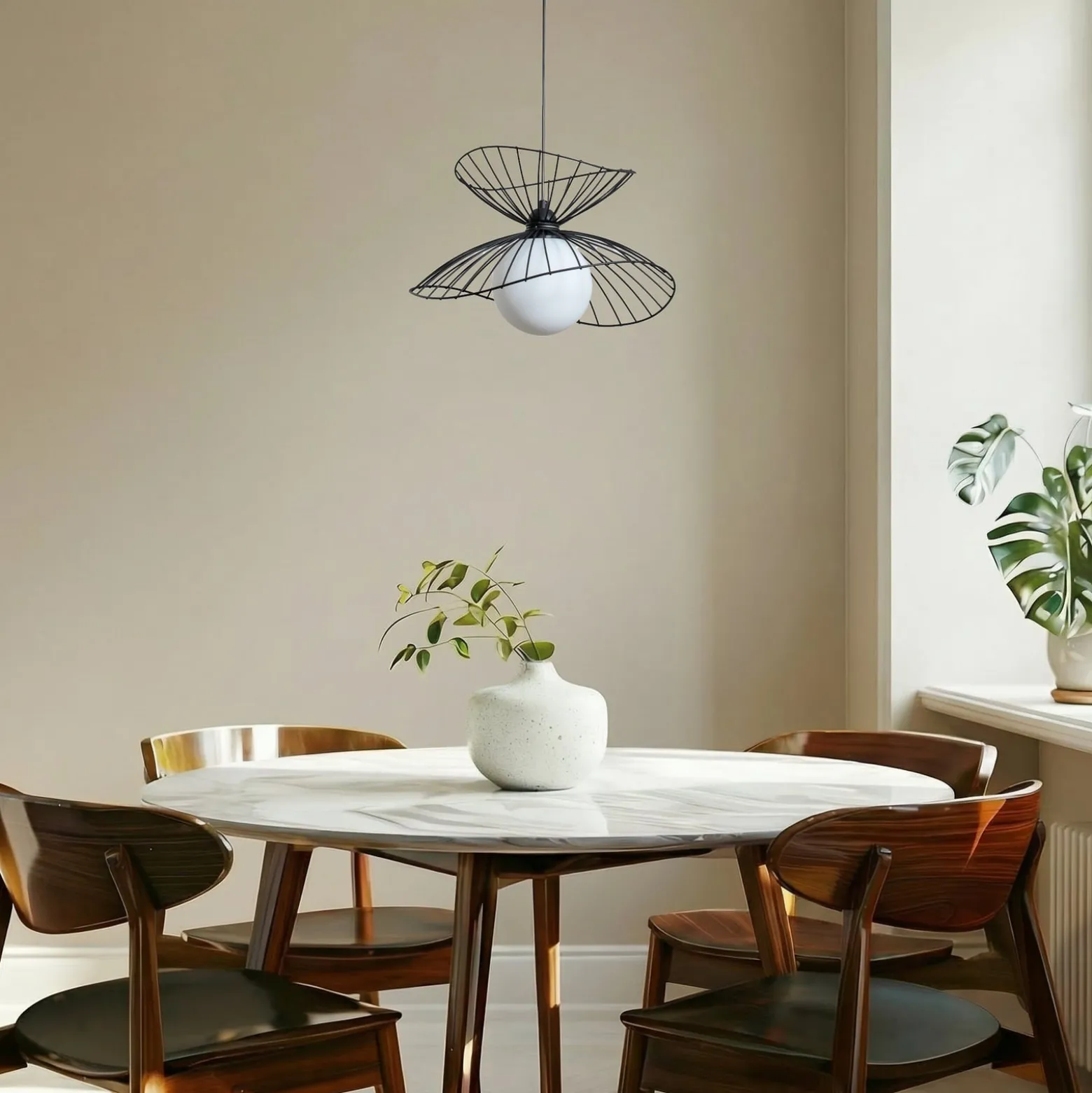 Hängeleuchte Vertigo, schwarz, Glas/Metall, E27, Ø 50 cm