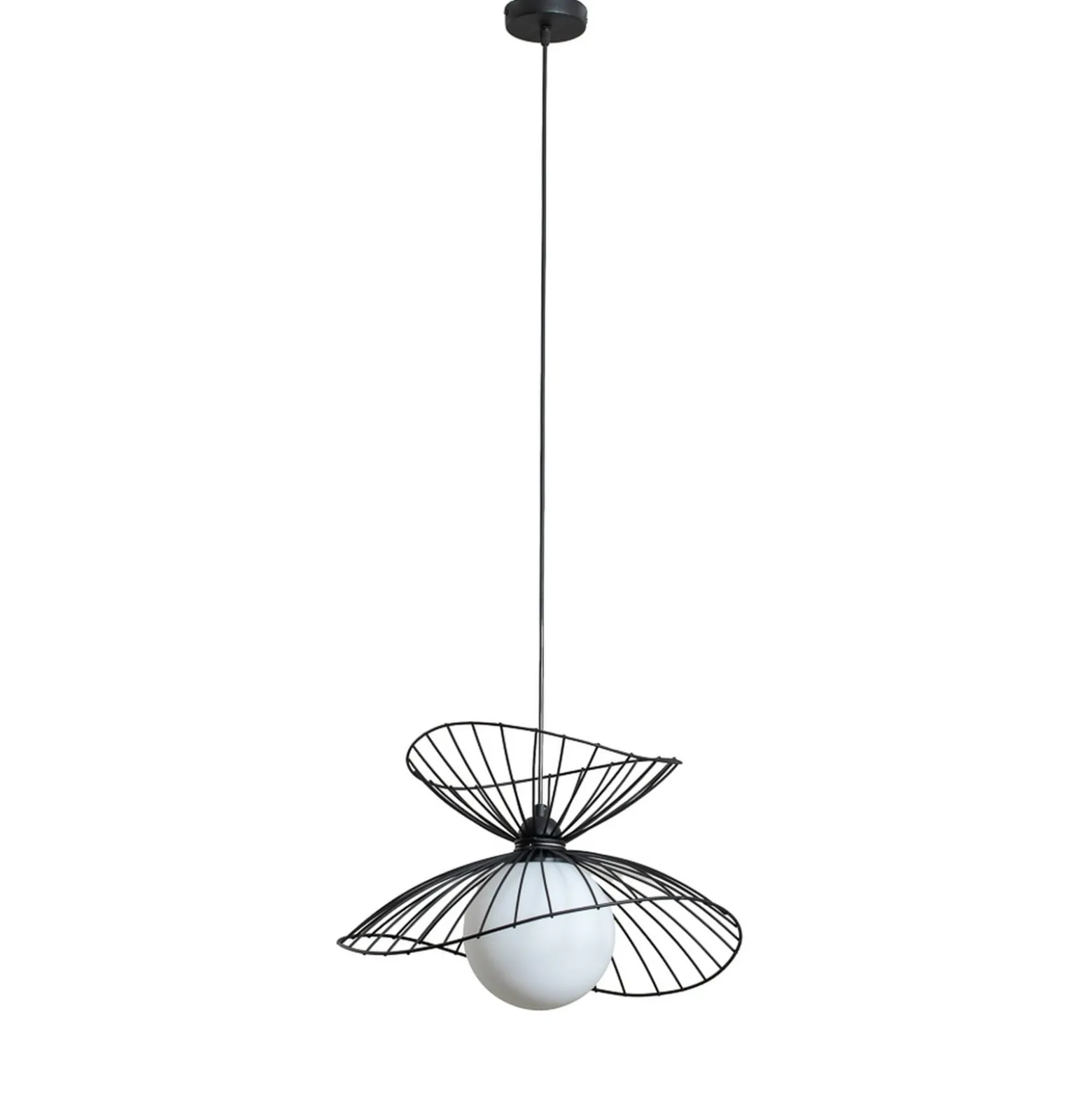Hängeleuchte Vertigo, schwarz, Glas/Metall, E27, Ø 50 cm
