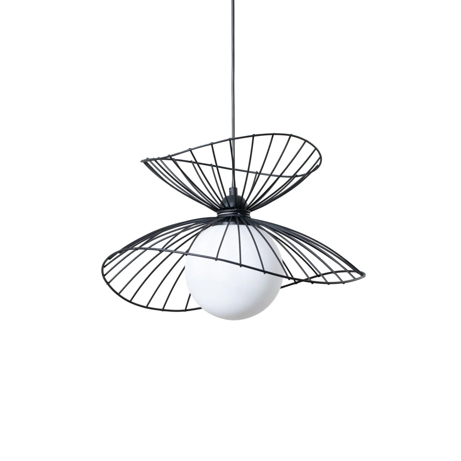 Hängeleuchte Vertigo, schwarz, Glas/Metall, E27, Ø 50 cm