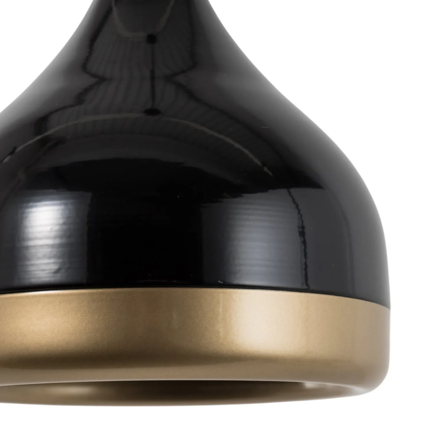 Hängeleuchte Yildo, 1-flammig, schwarz/gold, Metall, Ø 17cm