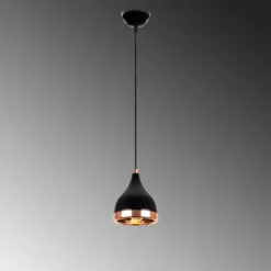 Hängeleuchte Yildo 7000 1-flg Ø15cm schwarz/kupfer