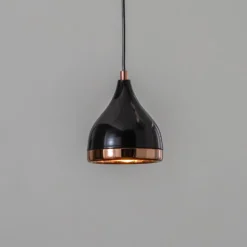 Hängeleuchte Yildo 7000 1-flg Ø15cm schwarz/kupfer