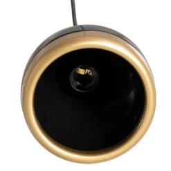 Hängeleuchte Yildo, linear, 3-flammig, schwarz/gold, Metall