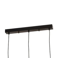 Hängeleuchte Yildo, linear, 3-flammig, schwarz/gold, Metall