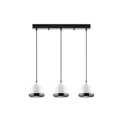 Hängeleuchte Yildo 6878 weiß/schwarz Metall 3-flammig linear