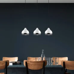 Hängeleuchte Yildo 6878 weiß/schwarz Metall 3-flammig linear