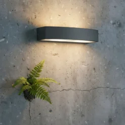 Ideal Lux Außenwandlampe Andromeda, anthrazit, Breite 45 cm